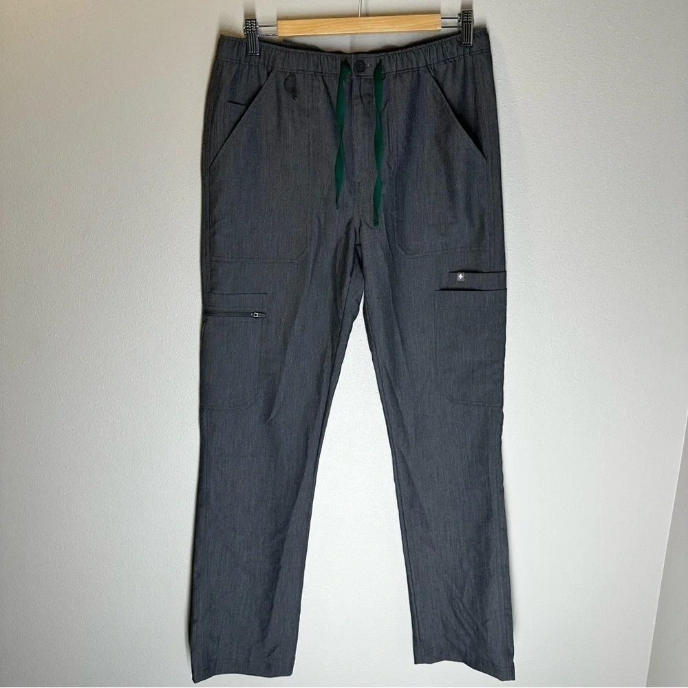 Figs Cairo Cargo Scrub Pants Graphite Gray Size S Men’s Elastic Waist Drawcord